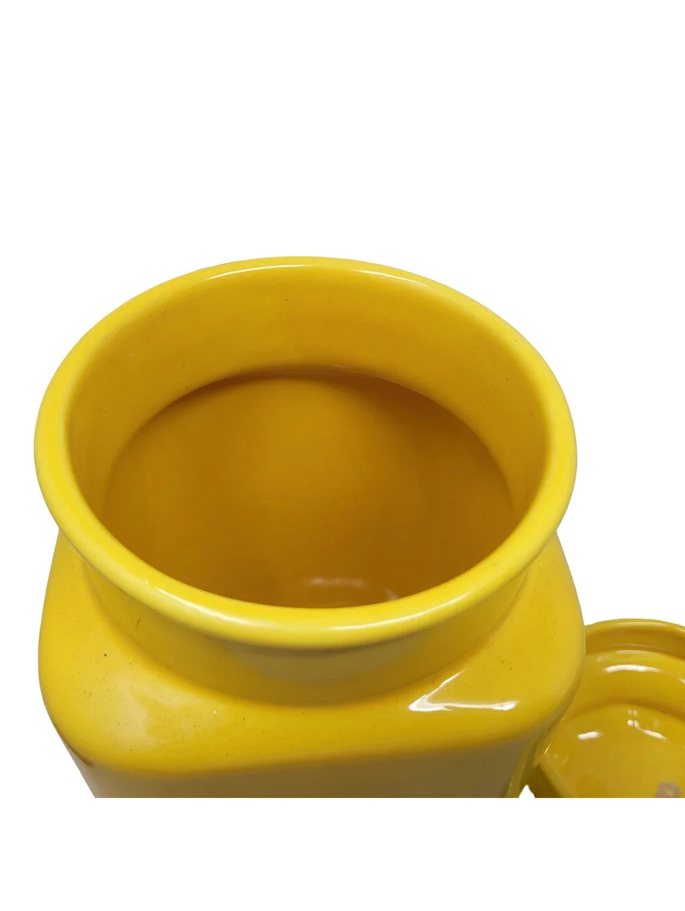 Vintage Metlox Poppytrail Yellow Canister Cookie Jar Geometric MCM California